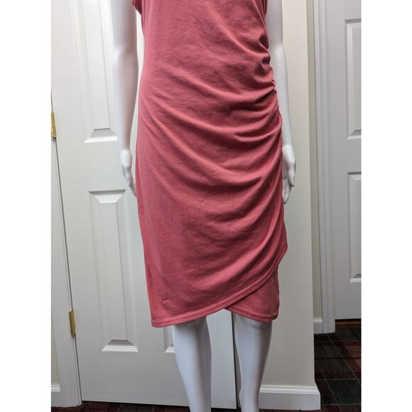 Leith Dress Ruched Lagenlook Minimalist Casual Brunch Party Staples Daytime Date - Picture 8 of 12